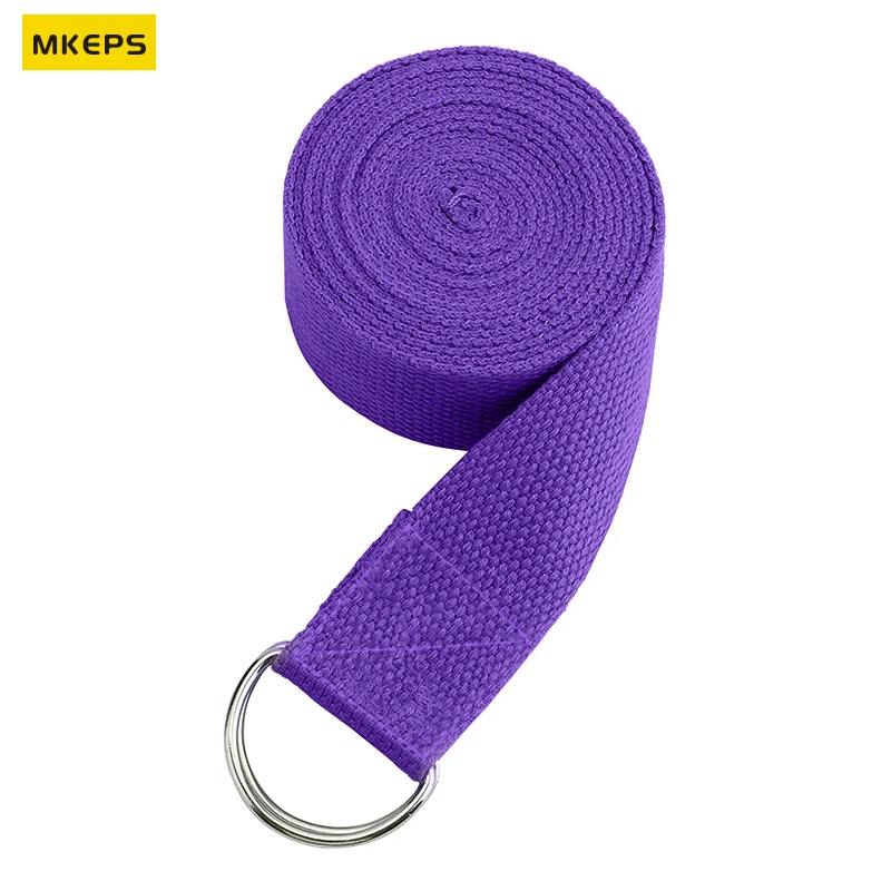 

MKEPS Yoga Straps 6Ft with Adjustable Metal D-Ring Buckle Loop Adjustable Athletic Stretch Band for Pilates Gym Workouts Dance