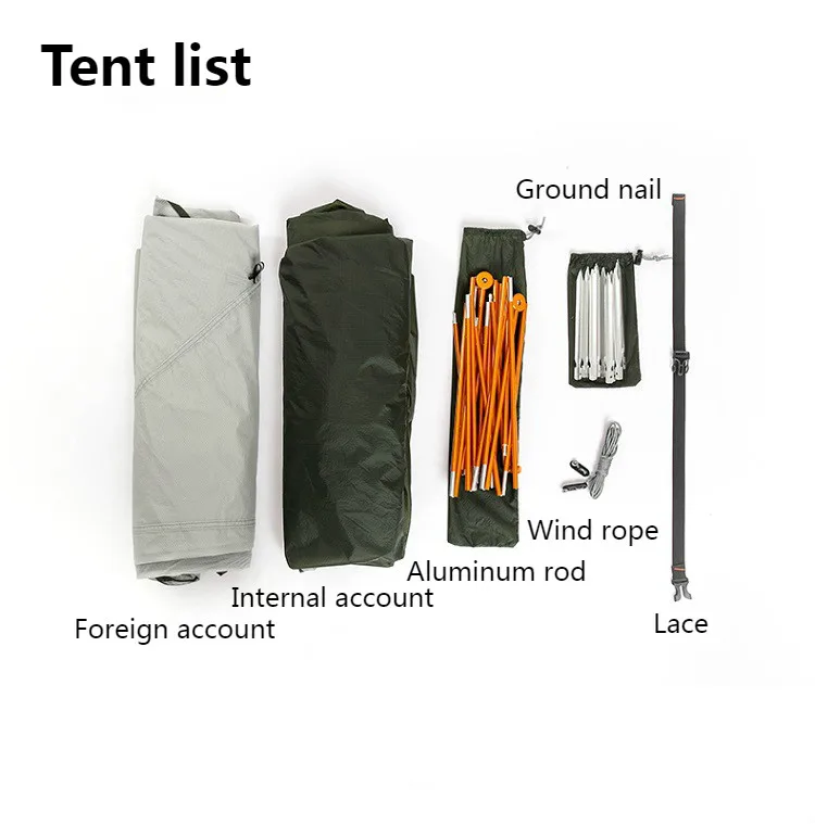 CHANODUG Outdoor Men and Women Riot Rain Camping Tent Oxford Cloth 15D Silicone Light Hiking Double 1.8KG | Спорт и развлечения