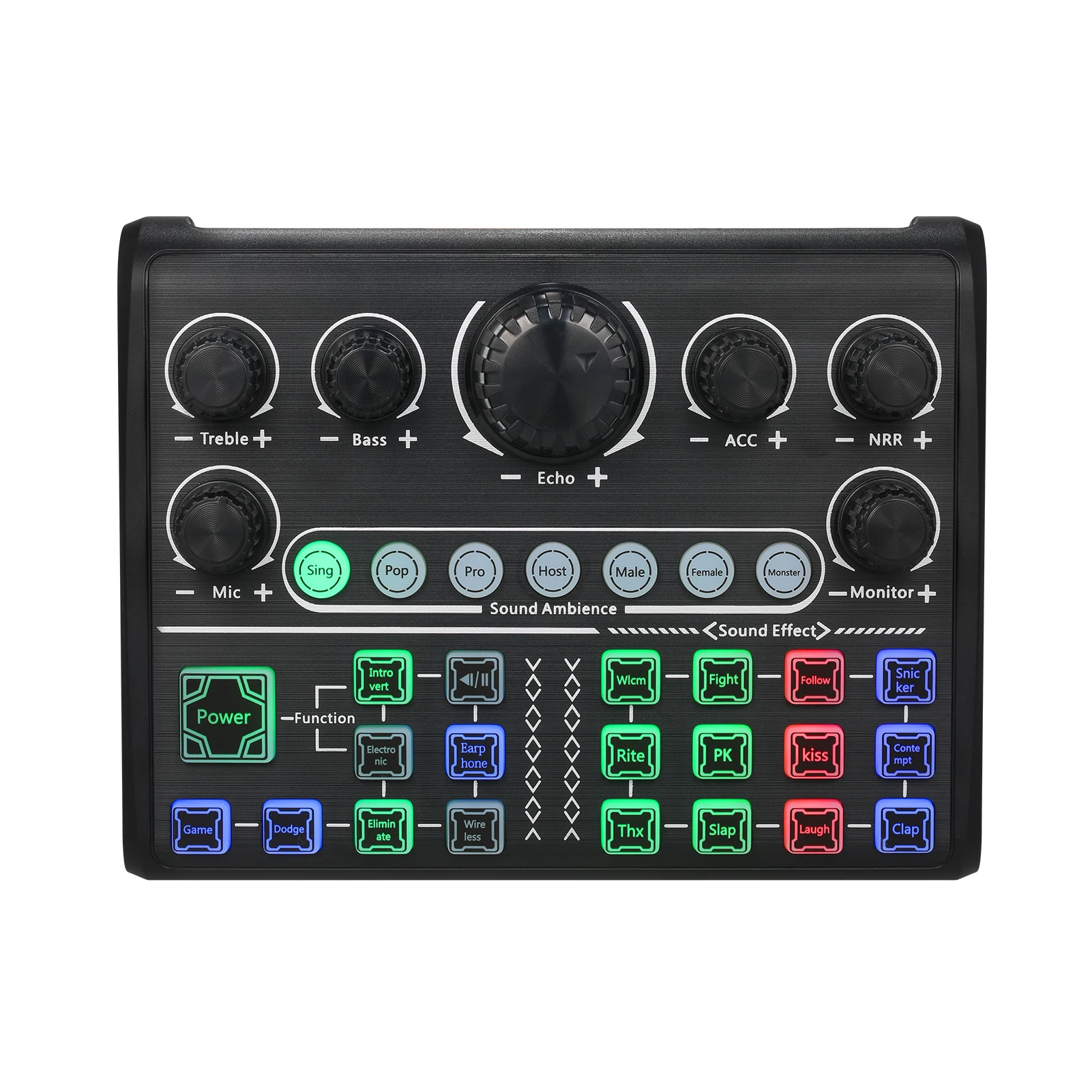 

Live Sound Card External Voice Changer Audio Mixer BT Sound Mixer Board Supports Smartphone Laptop Computer for Live Streaming