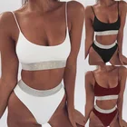 Однотонные бикини с высокой талией, пуш-ап, Мягкий купальник, женский сексуальный купальник, Бразильское бикини, женская летняя пляжная одежда, купальный костюм, черный