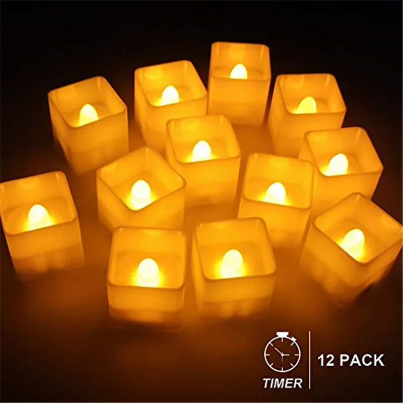 

12pcs Creative LED Candle warm white Lamp Simulation Color Flame Tea Light Home Wedding Birthday Party Decoration