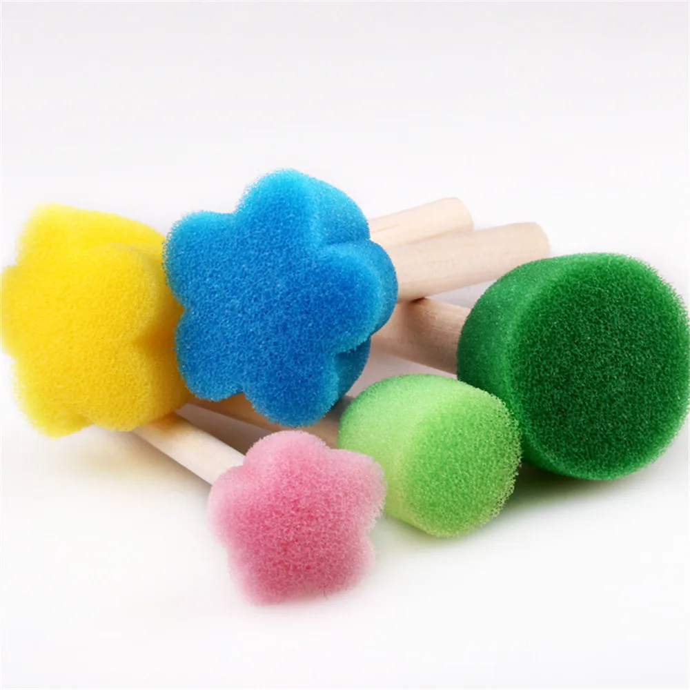 

Kids Toddler Sponge Stamp Brush Kits Flower Drawing Toys for Children Paint Educational Art and learning toys for children toy