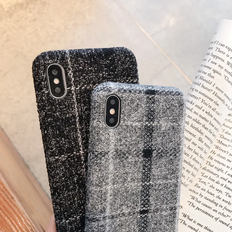 ORYKSZ Warm Corduroy Texture Phone Case For iphone 11 Pro Max 6 6S 7 8 Plus X XR XS Simple Suede Soft back shell cases |