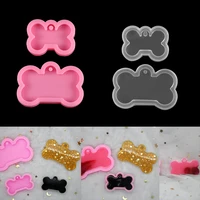 2 sizes diy dog tag bone shaped keychain casting silicone mould crafts key chain pendant making tools crystal epoxy resin mold