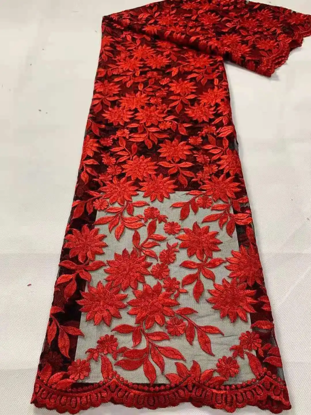 

Latest French Nigerian Laces Fabric High Quality Tulle African Laces Fabric Wedding African French Tulle Lace 6 yards