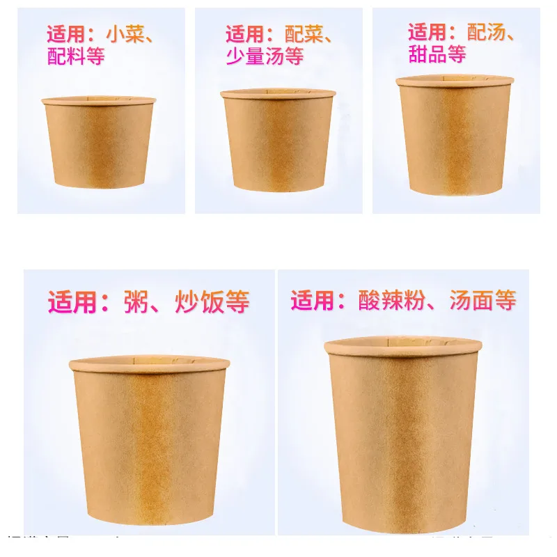 Одноразовая Крафтовая бумага упаковочная коробка на вынос круглая с крышкой