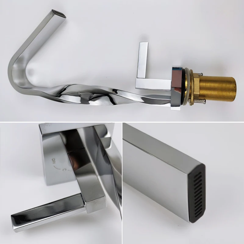 Высокий смеситель для раковины в ванной комнате водопад горячей и холодной воды