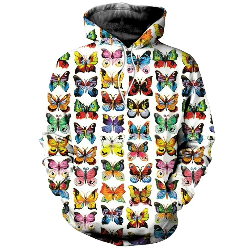 

3D printing love color butterfly series fashion casual Street hip hop zipper Sweatshirt Hoodie