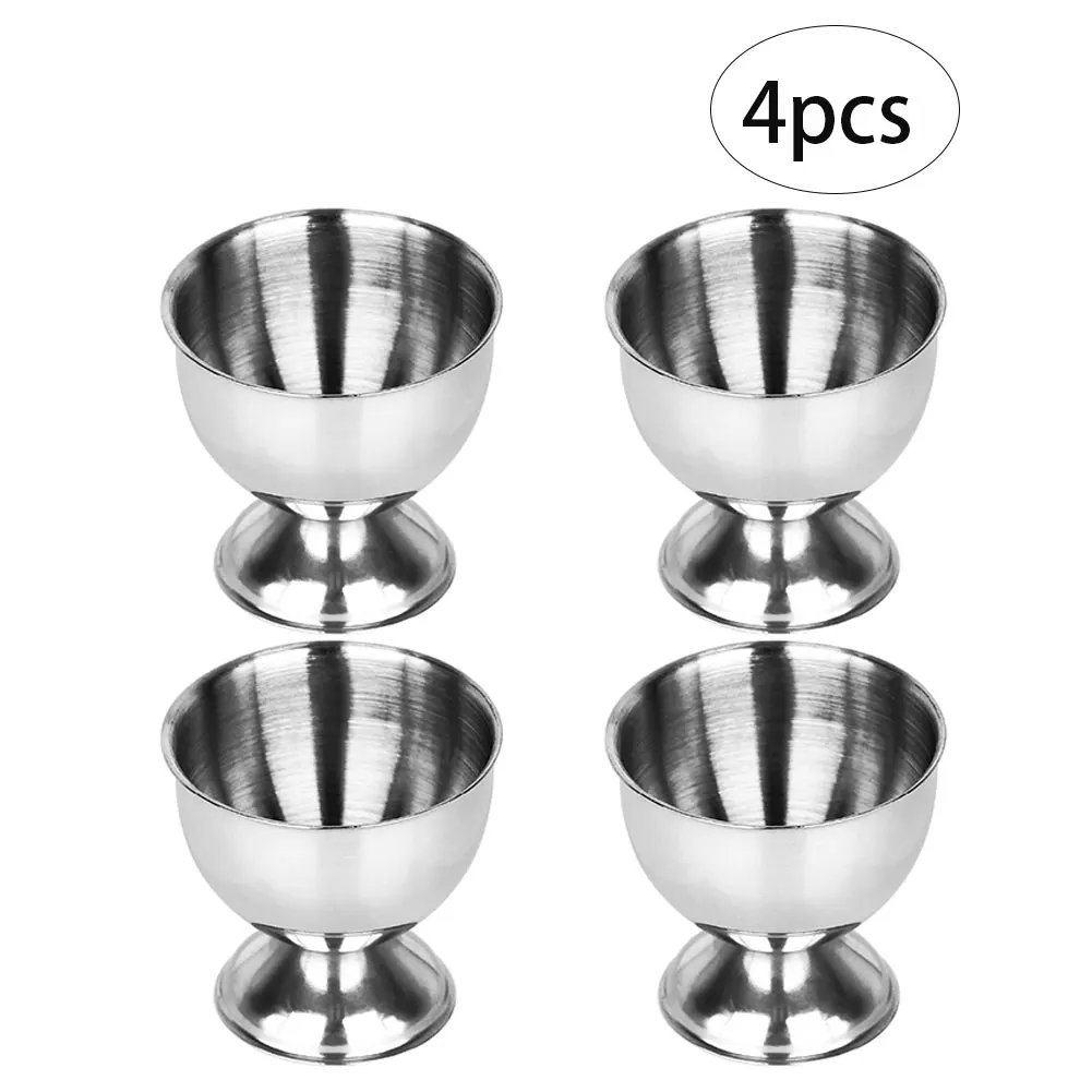 4 шт. Нержавеющая сталь всмятку яйцо чашки Настольный держатель кухонные наборы