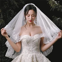 two layers wedding accessories veil with comb velos novia bridal veils 2022