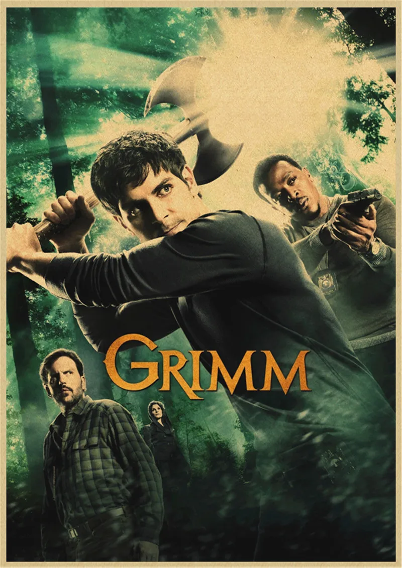 Плакат GRIMM из крафт-бумаги четкое изображение настенные наклейки украшение для