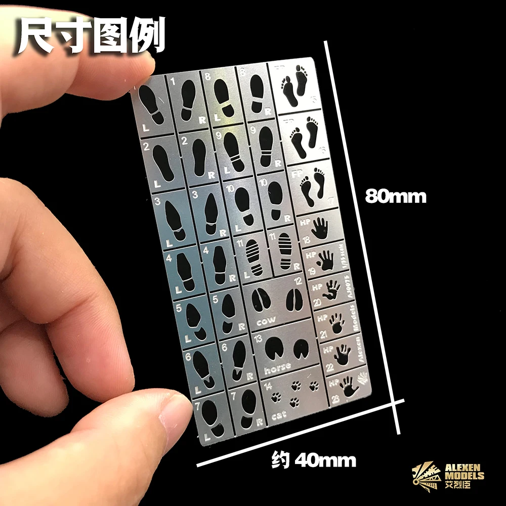 

Spray Plate Human Animal Handprint FootPrint Stencil For Chariot Leakage Spray Board 23In1 DIY Hobby Accessories 1/35 1/48