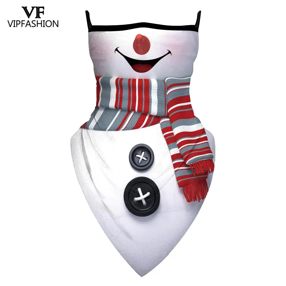 Бандана для взрослых с рождественским принтом модная треугольная маска на