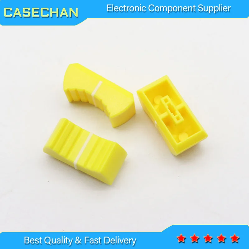 

55pcs Audio Volume Adjustment Fader Cap / 4mm Straight Slide Potentiometer Knob Cap Mixer Console 4mm Cap Yellow