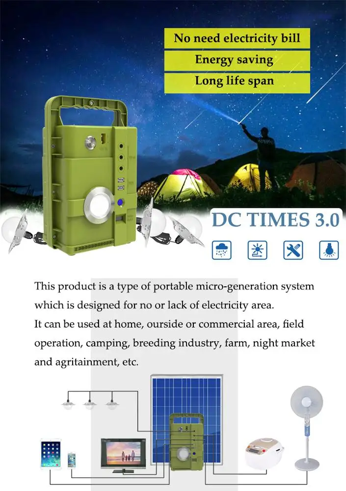 

Chinese Suppliers Solar Energy Systems 80W off Grid Solar Home System