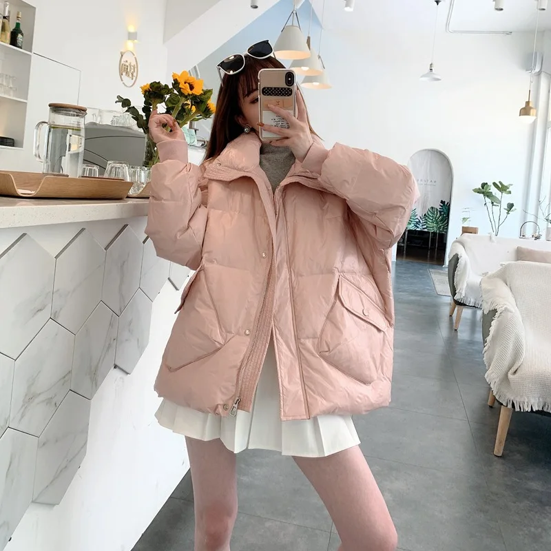 

New White Duck Down Parkas Coat Winter Clothes Women 2020 Korean Style Collar Thickened Outwear With Sashes female Jacket Coats