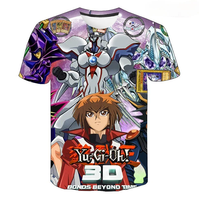 

Повседневная футболка в уличном стиле для мальчиков и девочек, игры для детей, футболка с 3D принтом Yu Gi Oh, модные интересные топы, крутые модн...