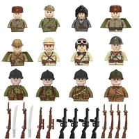kids toys 10pcslot ww2 military soveit figures building blocks 4 sides printing france japan soldiers bricks toys for children
