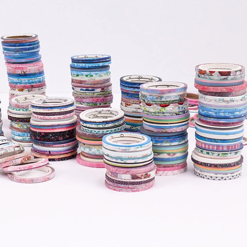 100 рулонов лента Washi Фольга золотые узкие декоративная изоляционная Скрапбукинг Washi ленты DIY Руководство изоляционная лента