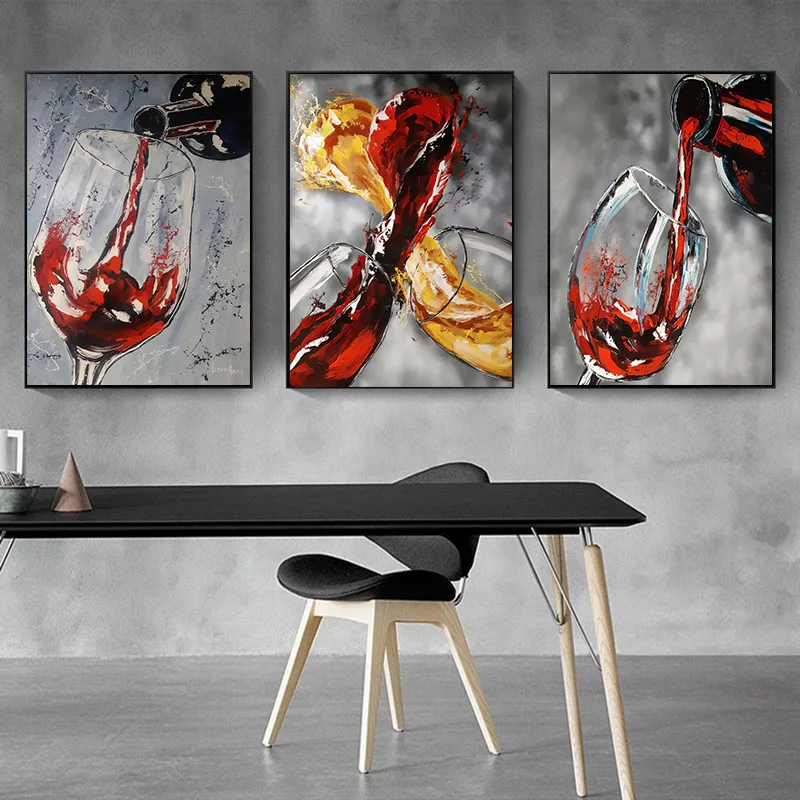 

Wine Glass Canvas Paintings Wall Art Pictures For Living Room Modern Posters And Prints Kitchen Indoor Home Decoration Unframed