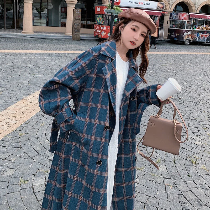 

windbreaker women's middle and long 2020 new spring and autumn Korean version loose and thin over knee