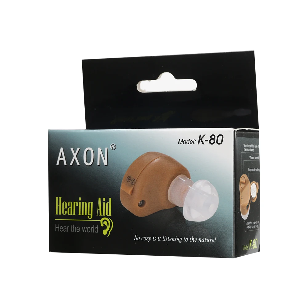 Have Storage Bag AXON K-80 Hearing Aid Rechargeable Mini Hearing Aids Sound Amplifier Invisible Hear Clear for the Elderly Deaf Ear Care Tools - Цвет: Have Storage Bag