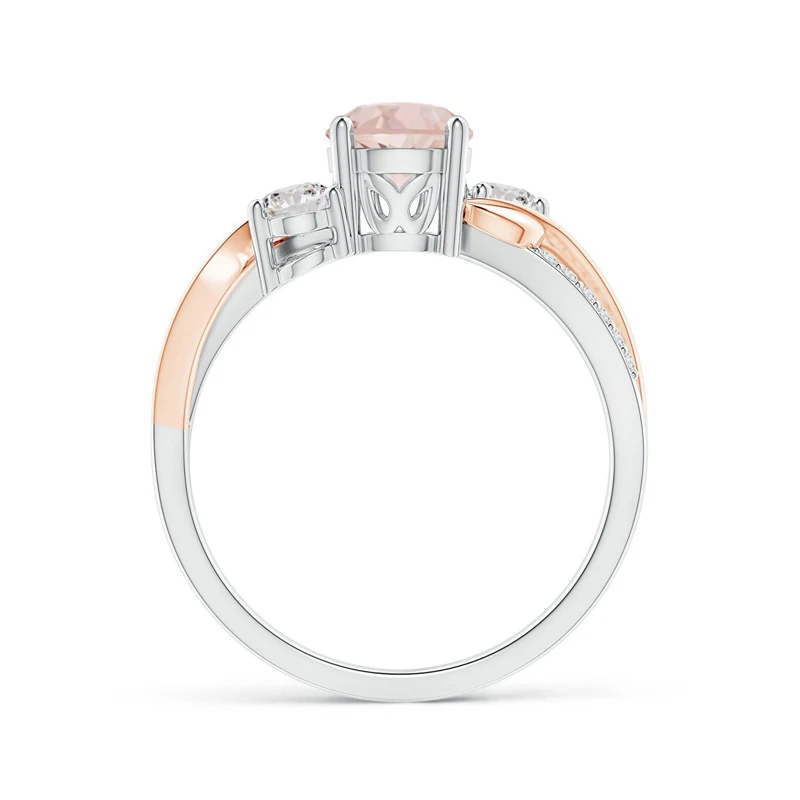 Женское двухцветное обручальное кольцо MENGYI изысканное с блестящим кубическим