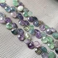 natural stone faceted water drop shape loose beads fluorite crystal string bead for jewelry making diy bracelet necklace