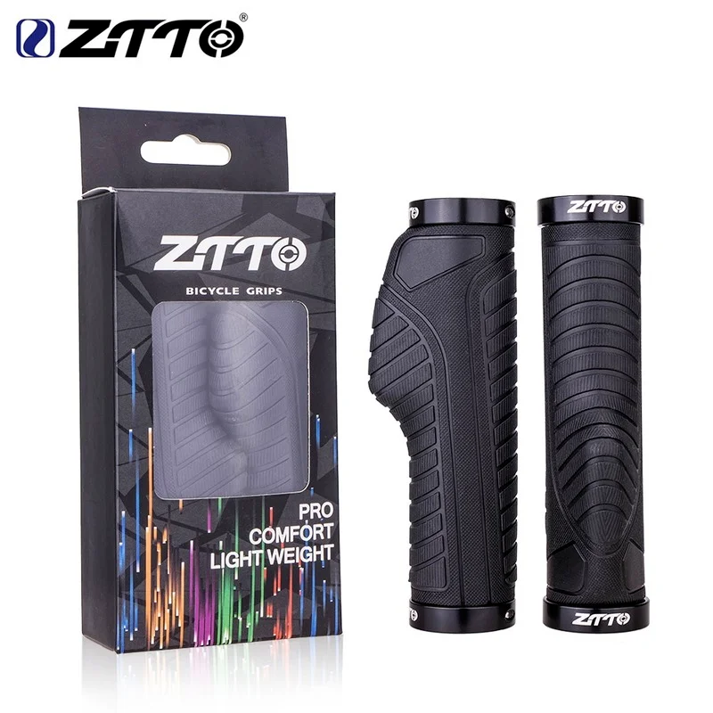 

ZTTO 1Pair Cycling Ergonomics Lockable Handle Grip Anti slip Grips plugs for MTB Folding Bike Handlebar parts AG-42 Alloy+Rubber