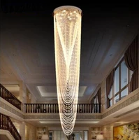 crystal hanging ceiling lamp round living room lamp creative villa duplex stair lamp hotel club hall engineering lighting
