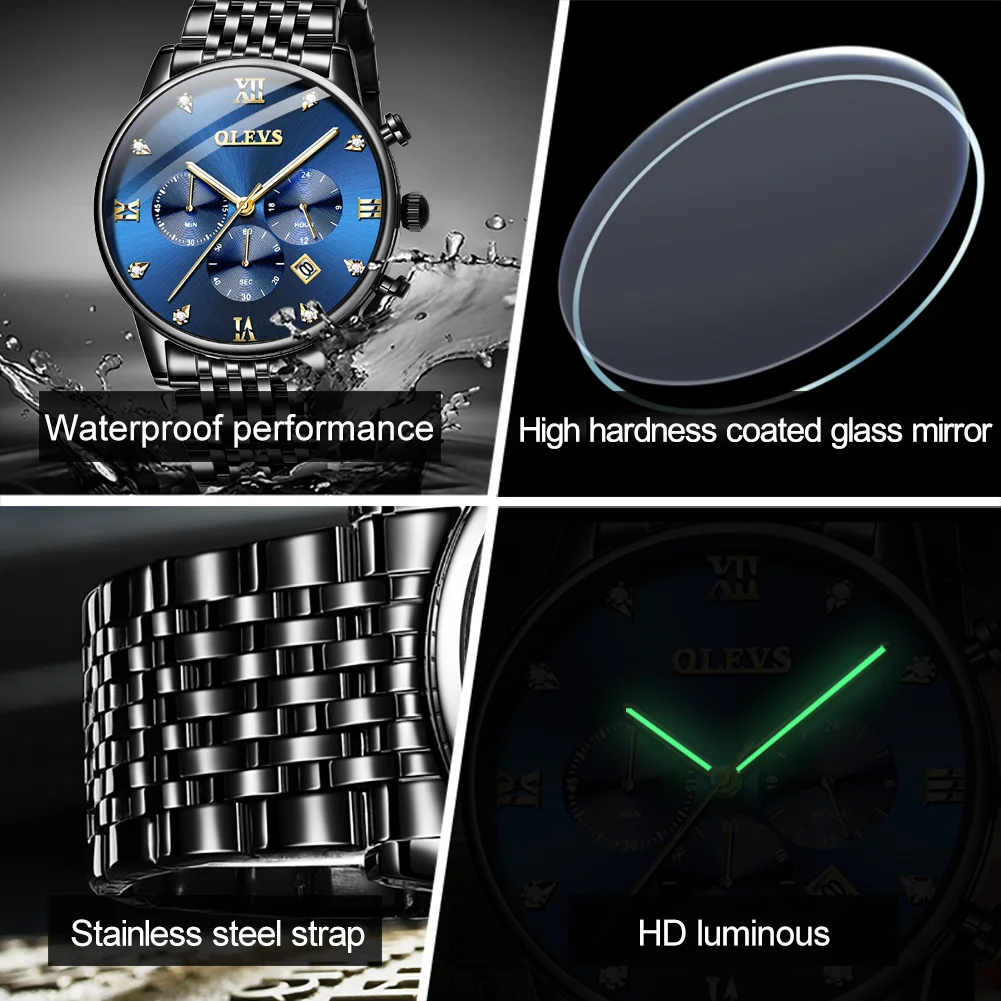 

Multi-color optional stopwatch chronograph date display men's watch