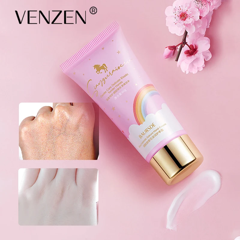 

BAURSDE Nicotinamide Sakura Hand Cream Whitening Nourishing Moisturizing Anti-Wrinkle Firming Anti-Drying Hand Care 60g