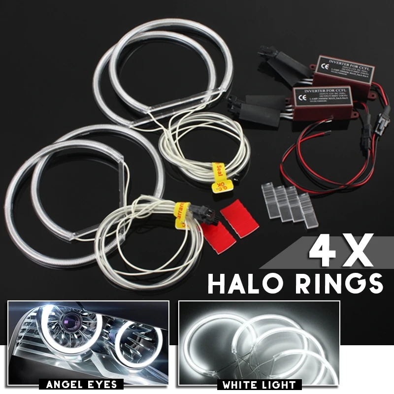 4 шт. для BMW E36 E39 E46 131 мм ангельские глазки Halo кольца Ксеноновые белые Led CCFL