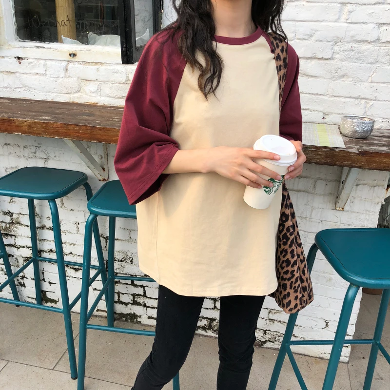 Женские футболки шикарная кавайная винтажная свободная простроченная