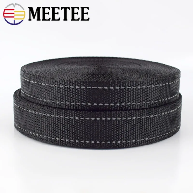 Meetee 20 метров 20/25 мм рефлекторная нейлоновая тесьма полоса лента DIY собачьих