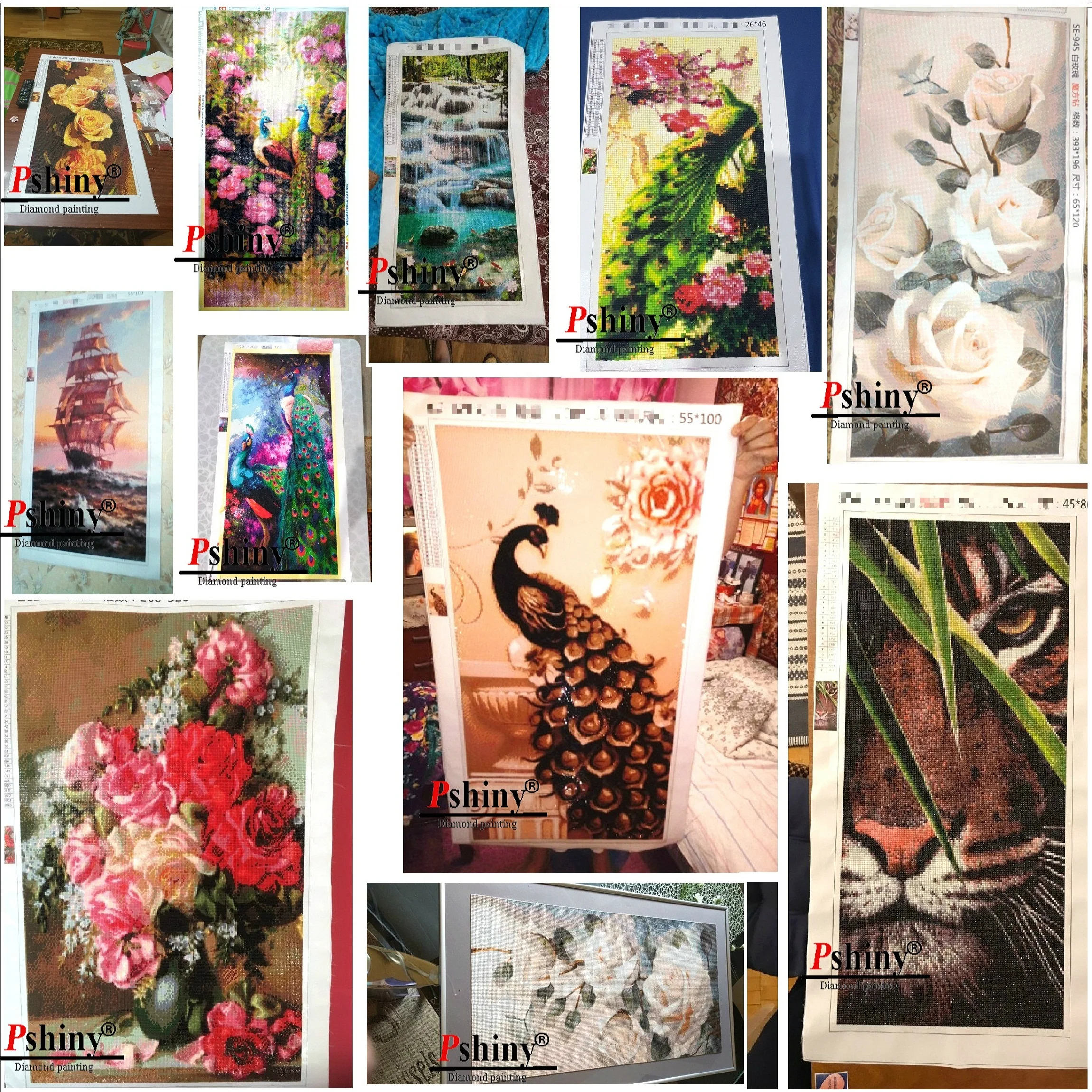 PSHINY 5D DIY Алмазная вышивка крестиком на рисунке Павлин фотографии с полным Дисплей