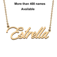 cursive initial letters name necklace for estrella birthday party christmas new year graduation wedding valentine day gift