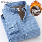 Рубашка Schinteon мужская, зимняя, теплая, 100% хлопок, Вельветовая подкладка, S-4XL