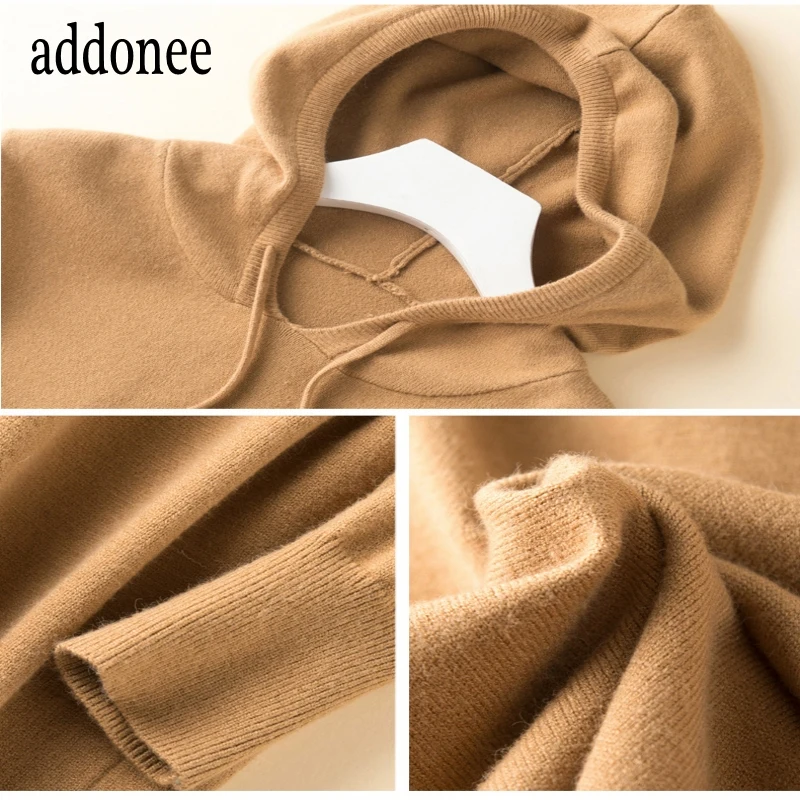 

Long Hoodie High Quality Spring Autumn Winter Women Female Cashmere Cotton Pullover Sweater Loose Soft Sweater Dress Casual Sexy
