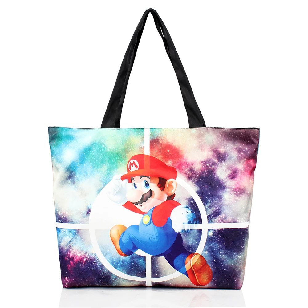 Мультфильм Супер Марио печать Холщовая Сумка сумка для покупок мода Поп Cospay