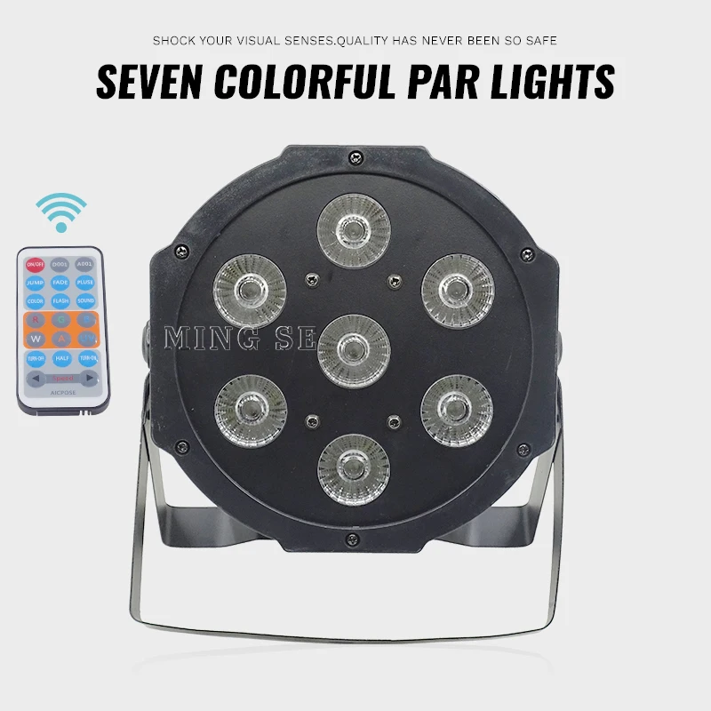 Светодиодные прожекторы RGBW 4 в 1 7x18 Вт RGBWA UV 6 плоские dmx512 для дискотек