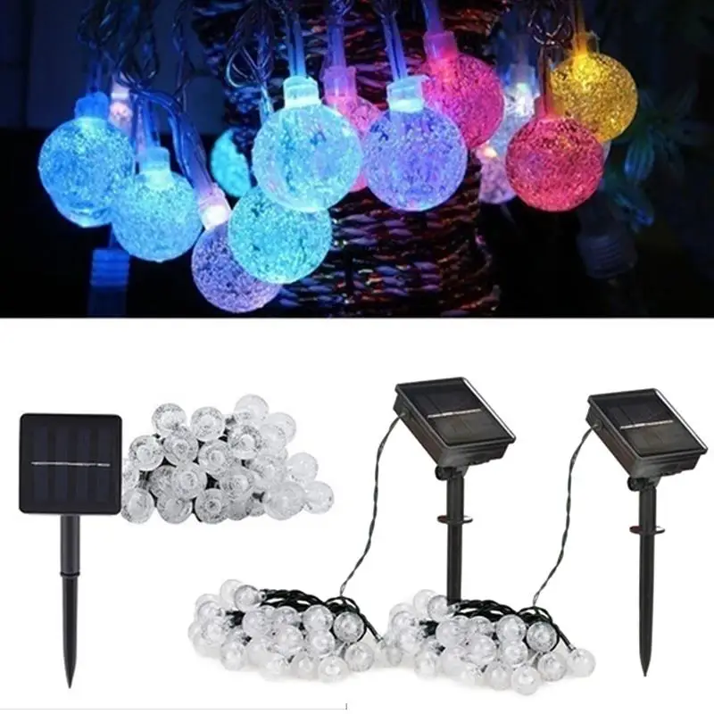 

Durable Fairy String Yard Solar Super Bright Festival Fairy Light Romantic Xmas Decor Garden Crystal Globe Ball