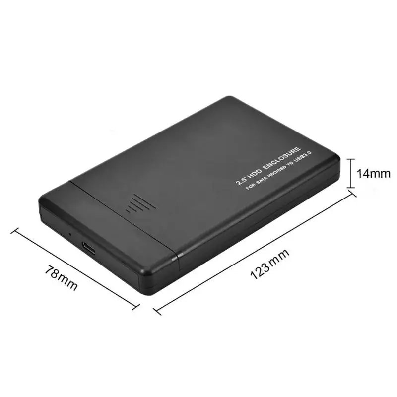 Портативный 2,5 дюймовый HDD SSD корпус ноутбук ПК 480 Мбит/с футляр для внешнего жесткого диска установка без инструментов со светодиодный индикатор - Цвет: USB3.0