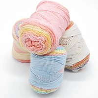 3 ballsset rainbow segment dyed yarn 5 strand wool diy hand knitted baby sweater hat scarf sofa cushion cake yarn 100gball