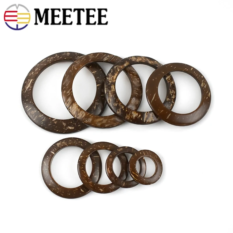 Meetee 50 шт. ID15 50mm натуральный кокосовый шарф с пряжками деревянное уплотнительное