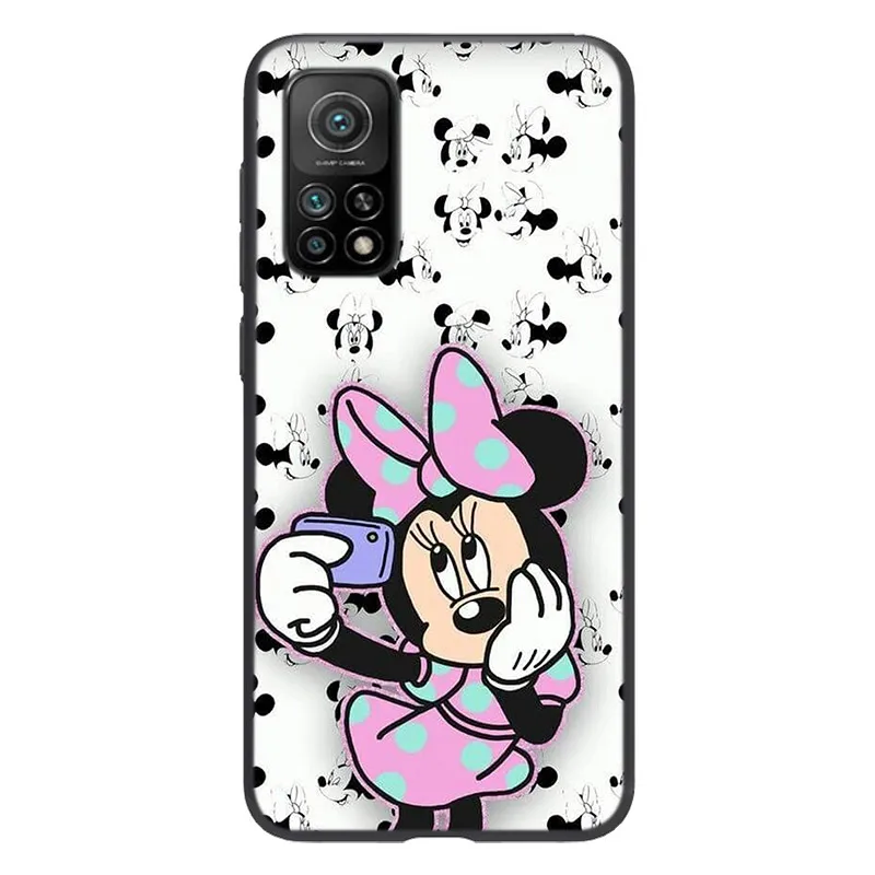 Disney Minnie Mouse For Xiaomi Mi 12 11 10 11T 10T 9T 9 8 Note 10 Ultra Pro Lite TPU Soft Silicone Black Phone Case Funda Coque