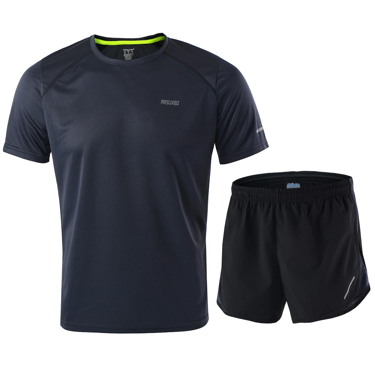 ARSUXEO летние мужские беговые наборы футболки и шорты спортивные для бега Джерси