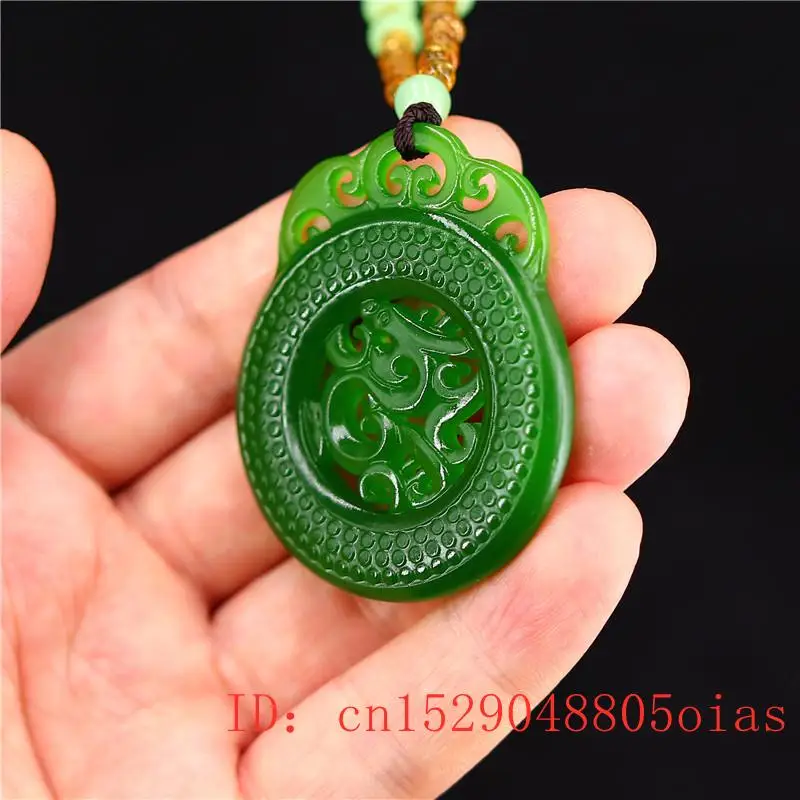 Нефритовый дракон кулон жадеит очарование Китайская натуральная мода ожерелье