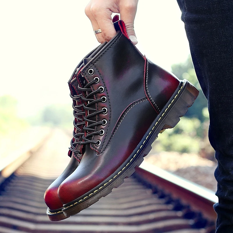 Новинка Уличные теплые зимние мужские ботинки Удобные ботильоны Повседневные