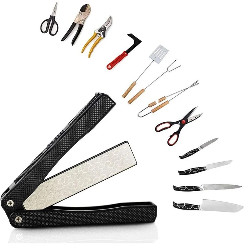

5" Portable Diamond Sharpener Fold Pocket Professional Kitchen Sharpener Sharpening Machine Kitchen Accessories Gadgets Tools